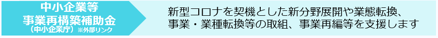 中小企業等事業再構築補助金